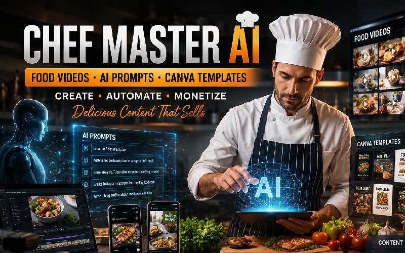 Chef Master AI - Food Videos & AI Prompts & Canva Templates
